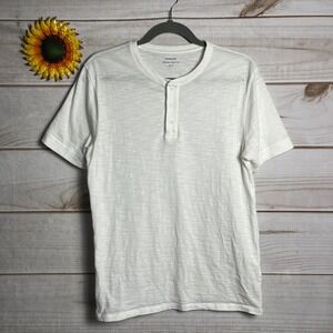 Vince Mens Slub Cotton Short Sleeve Henley T-Shirt Size Small